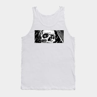 Crying Skull Black and White Art Tank Top